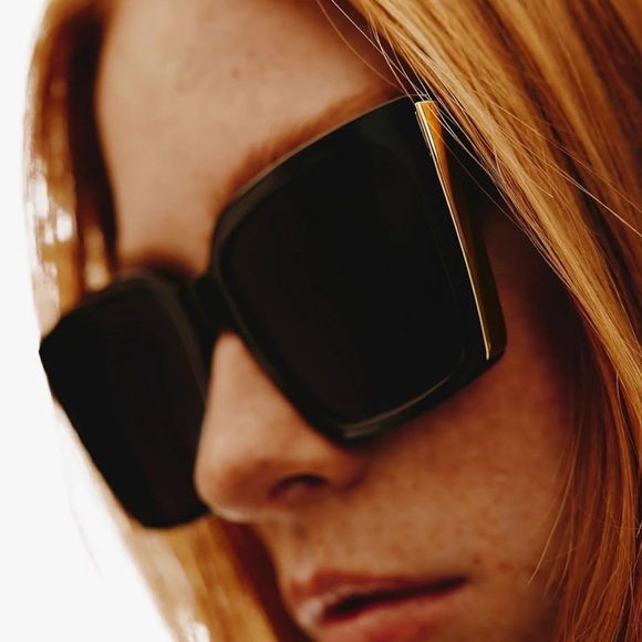 quay australia front cover black oversized square polarized sunglasses eyewear - Picture 7 of 7